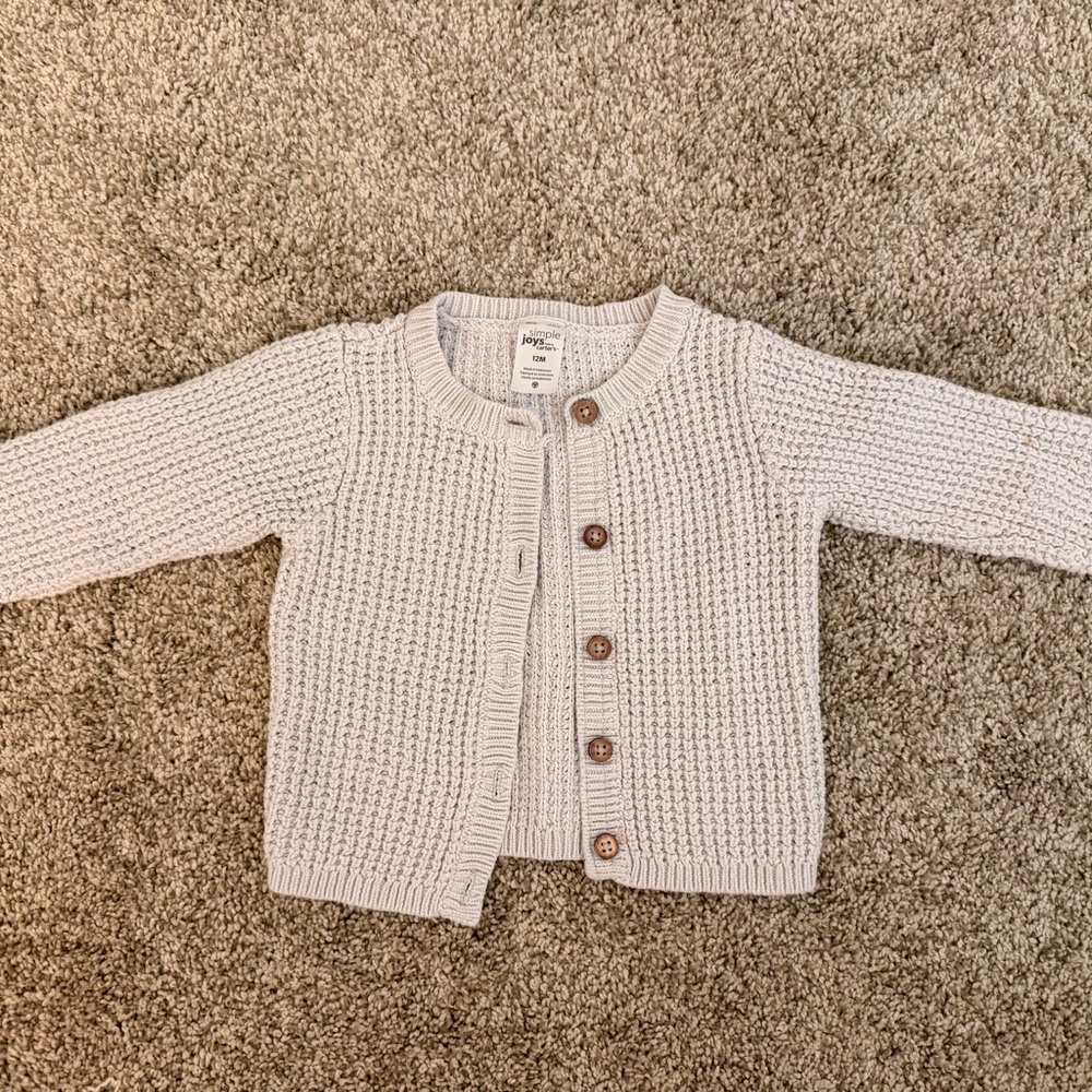 Carter's Cream Knit Sweater with Wooden Buttons